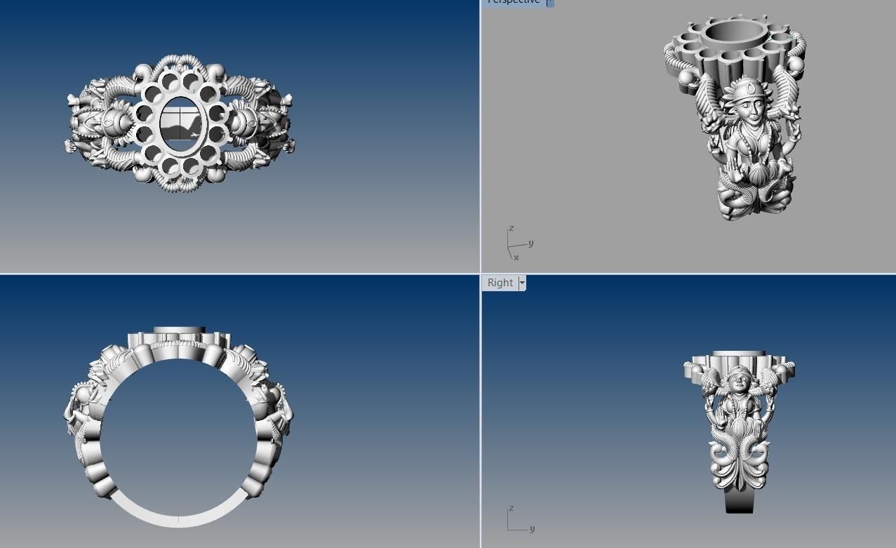 navaratna rings  3D print model_4