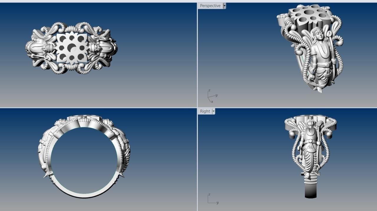 navaratna rings  3D print model_19