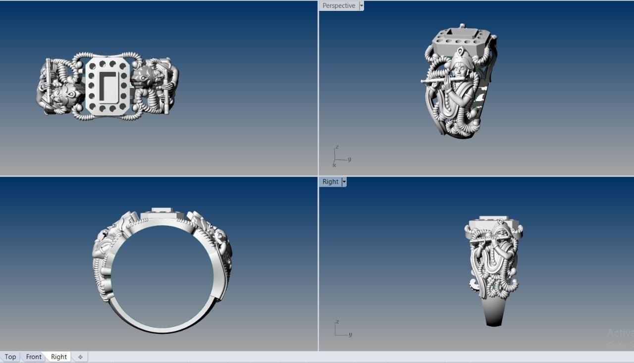 navaratna rings  3D print model_33