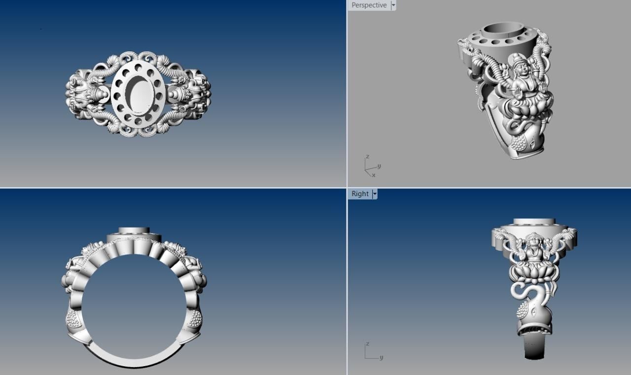 navaratna rings  3D print model_14