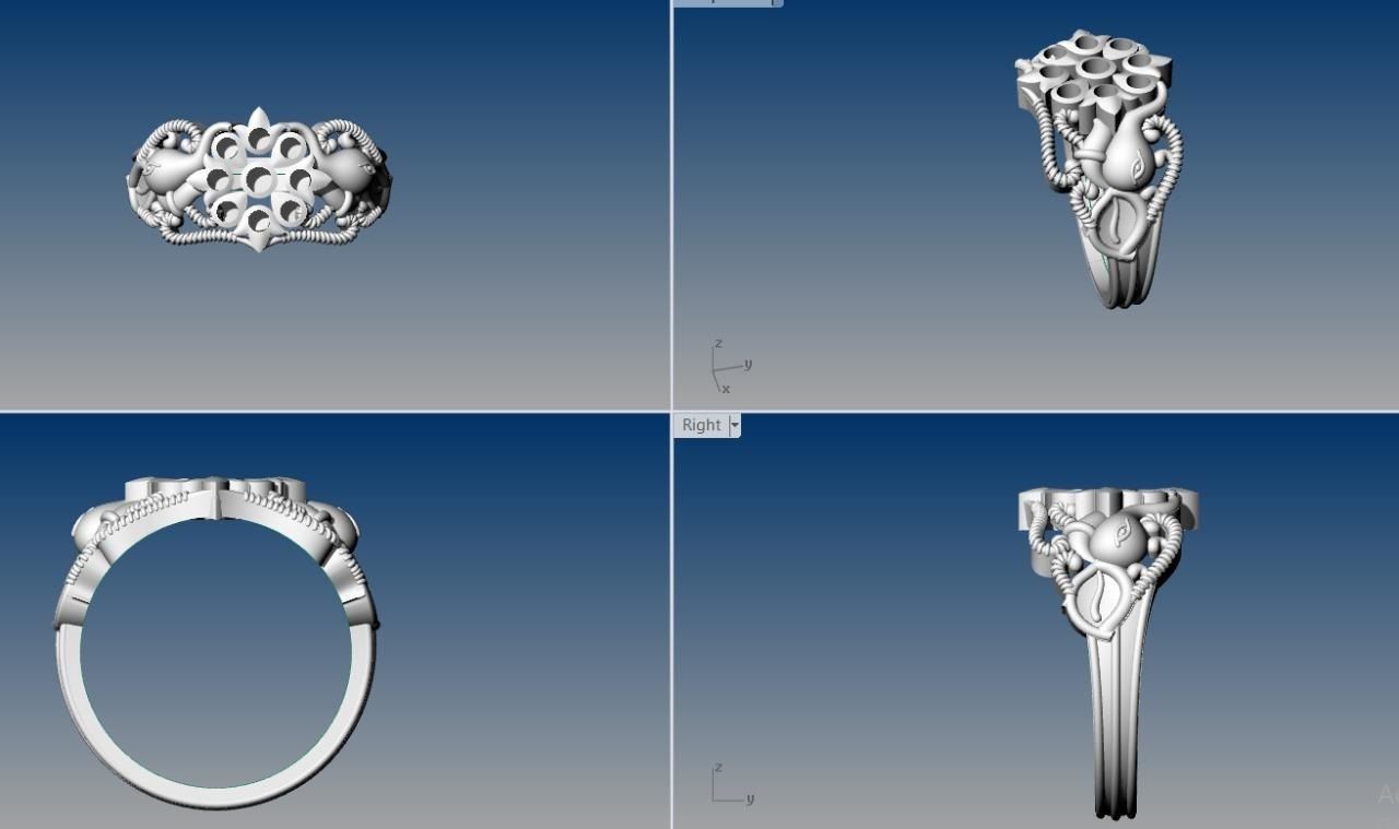 navaratna rings  3D print model_2