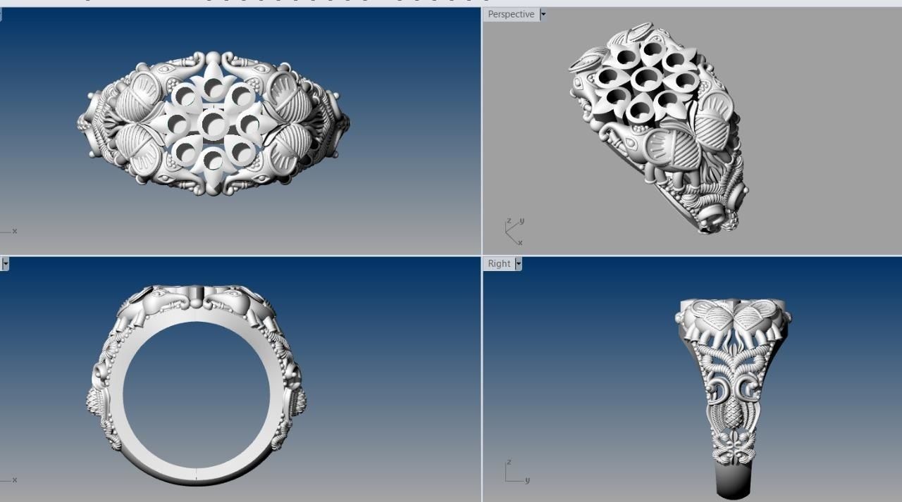 navaratna rings  3D print model_30