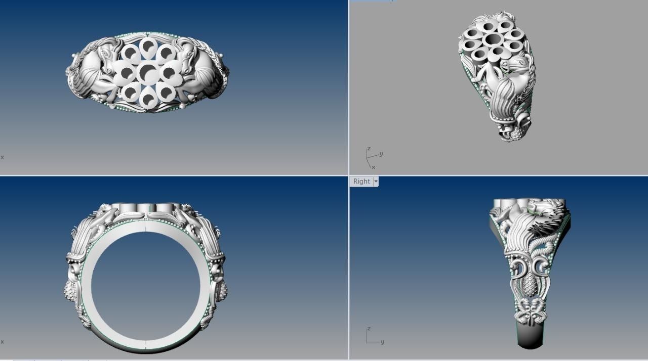navaratna rings  3D print model_45