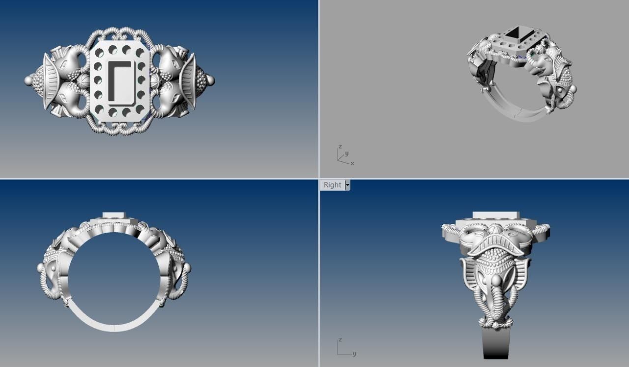 navaratna rings  3D print model_8