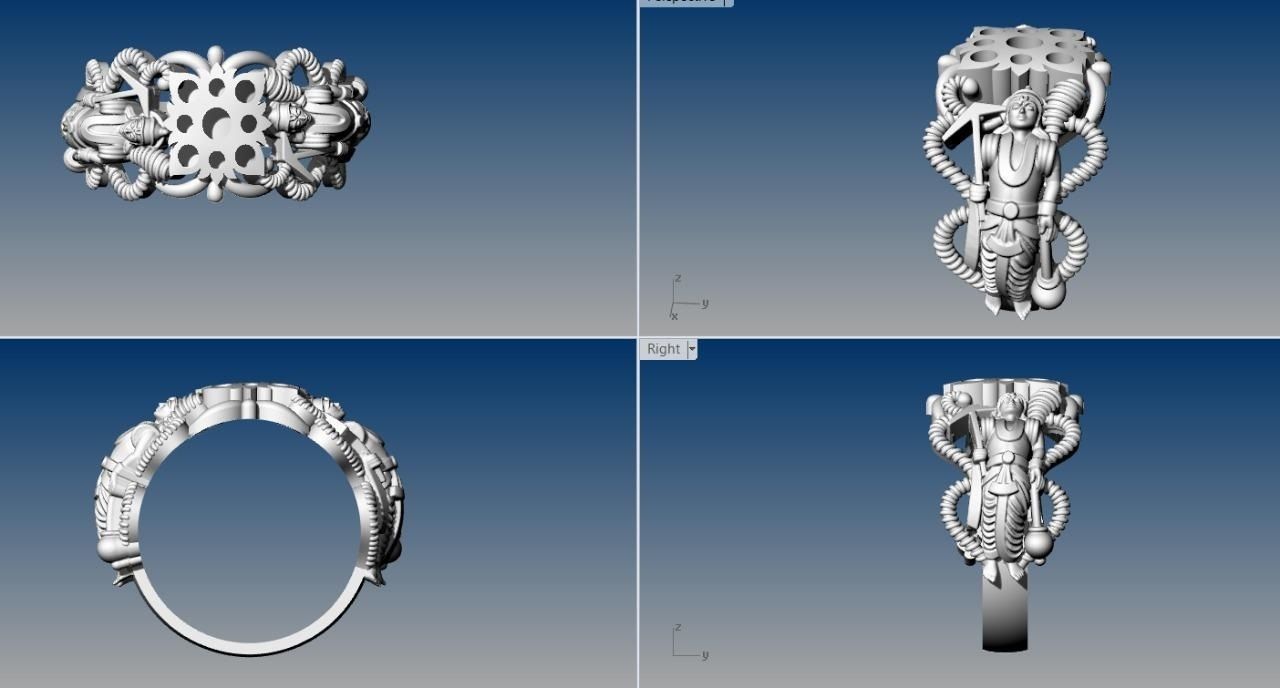 navaratna rings  3D print model_25