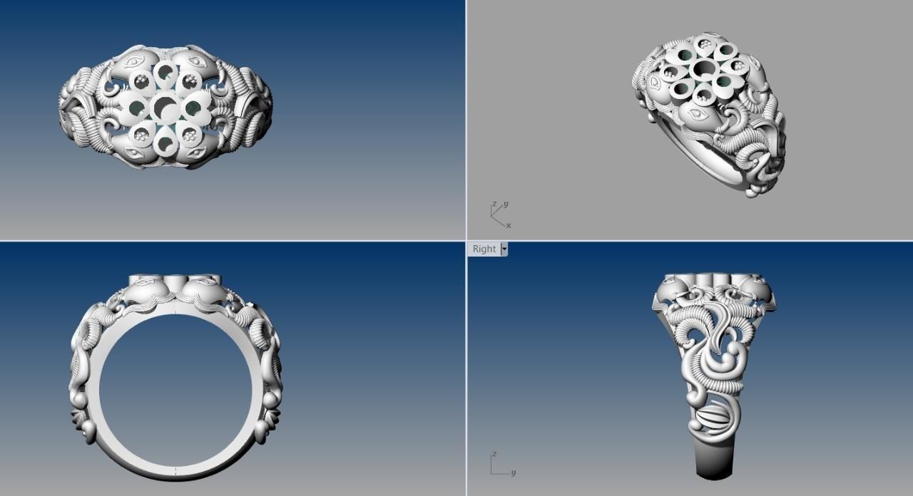 navaratna rings  3D print model_29