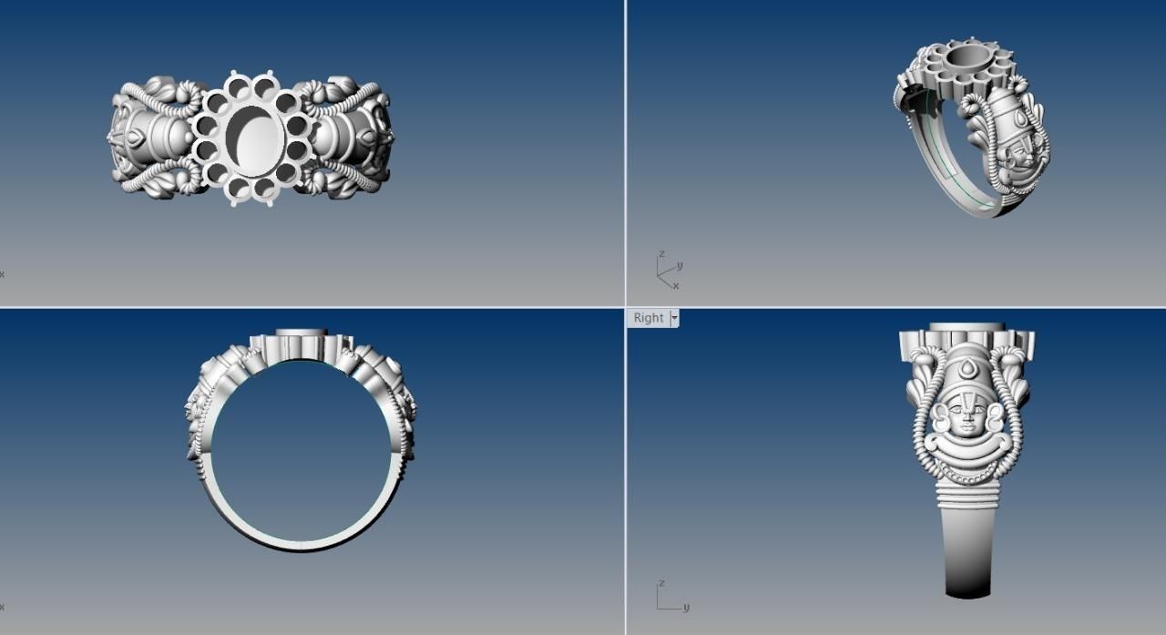 navaratna rings  3D print model_7