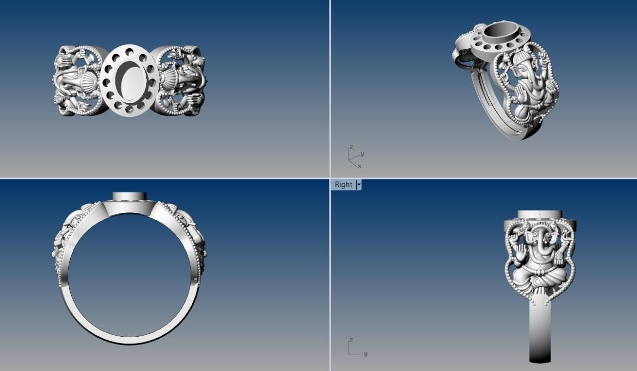 navaratna rings  3D print model_31