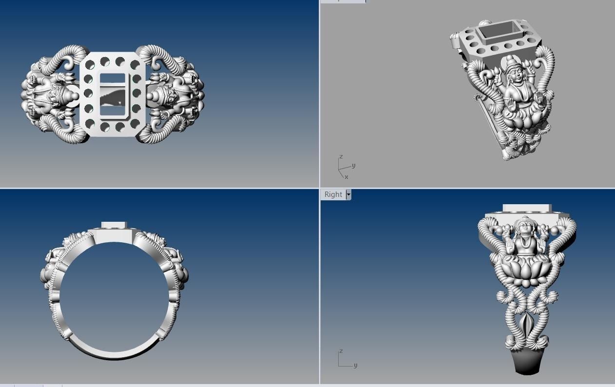 navaratna rings  3D print model_3