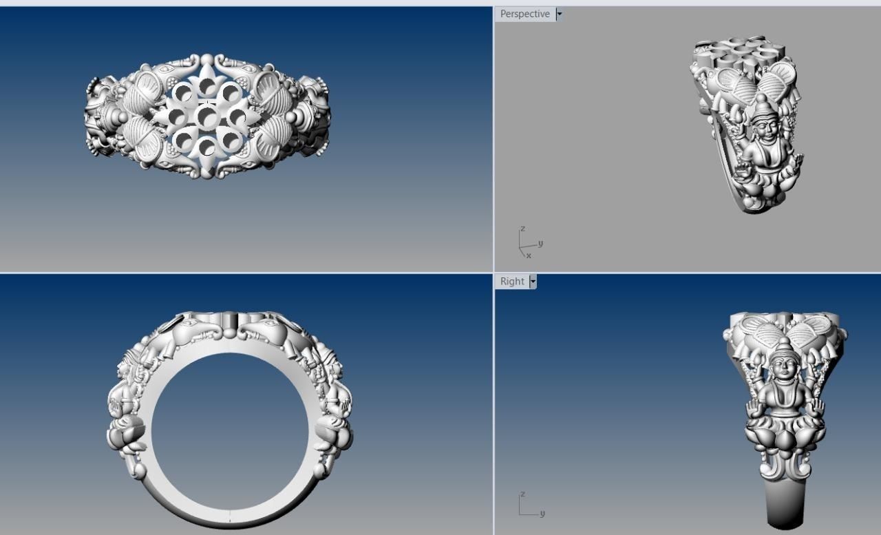 navaratna rings  3D print model_13