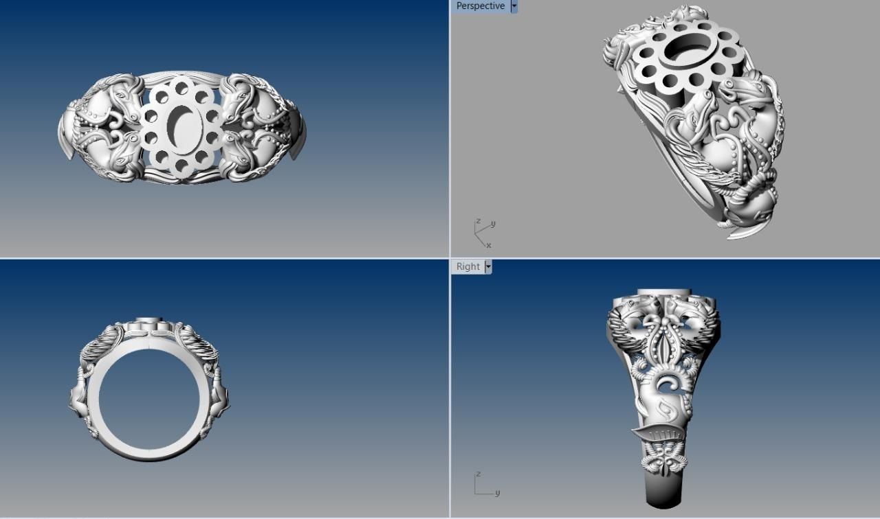 navaratna rings  3D print model_47