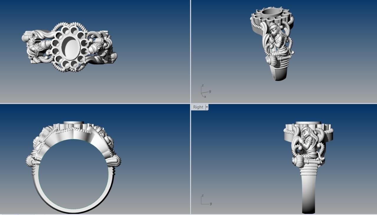 navaratna rings  3D print model_23