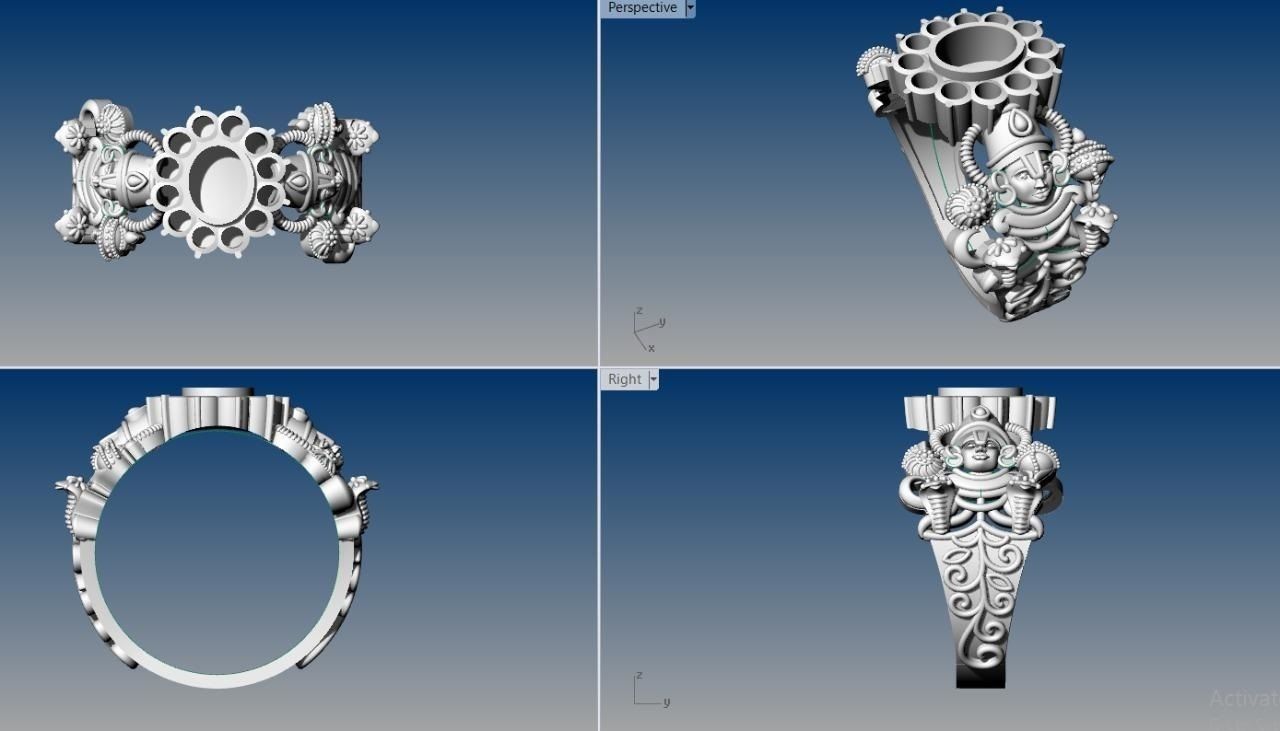 navaratna rings  3D print model_35