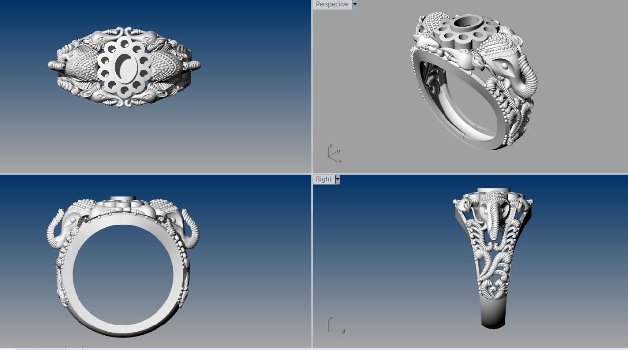 navaratna rings  3D print model_12