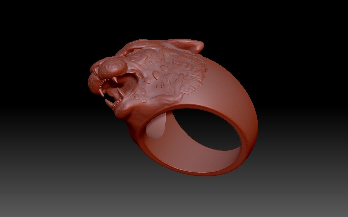 Leopard ring 3D print model_9