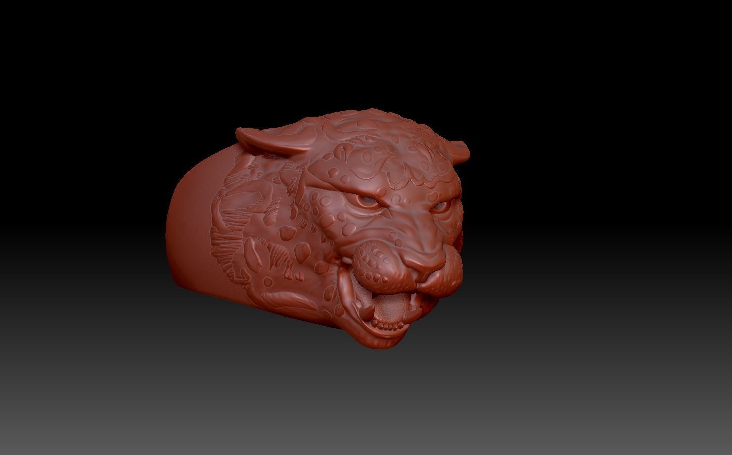 Leopard ring 3D print model_6