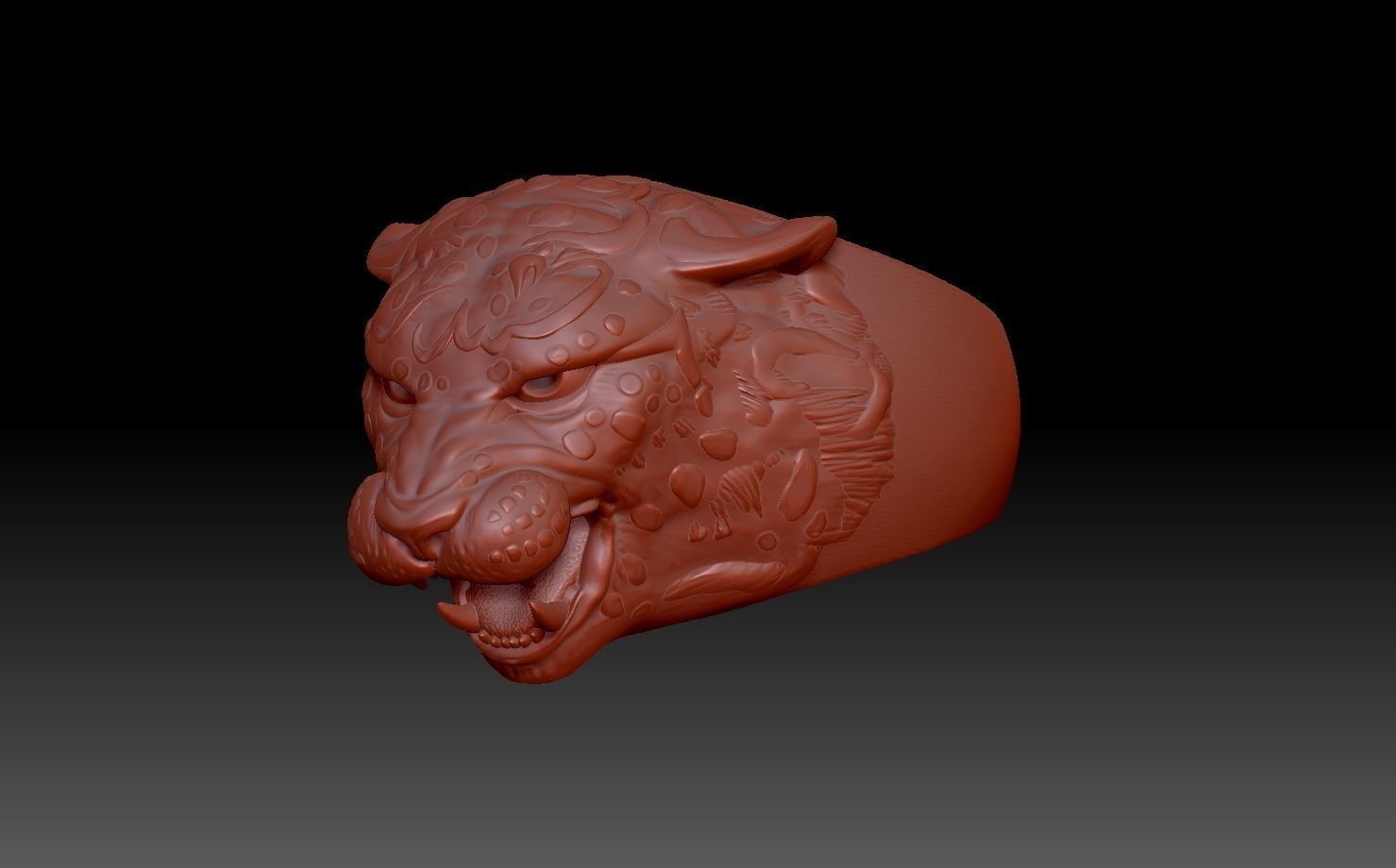 Leopard ring 3D print model_2