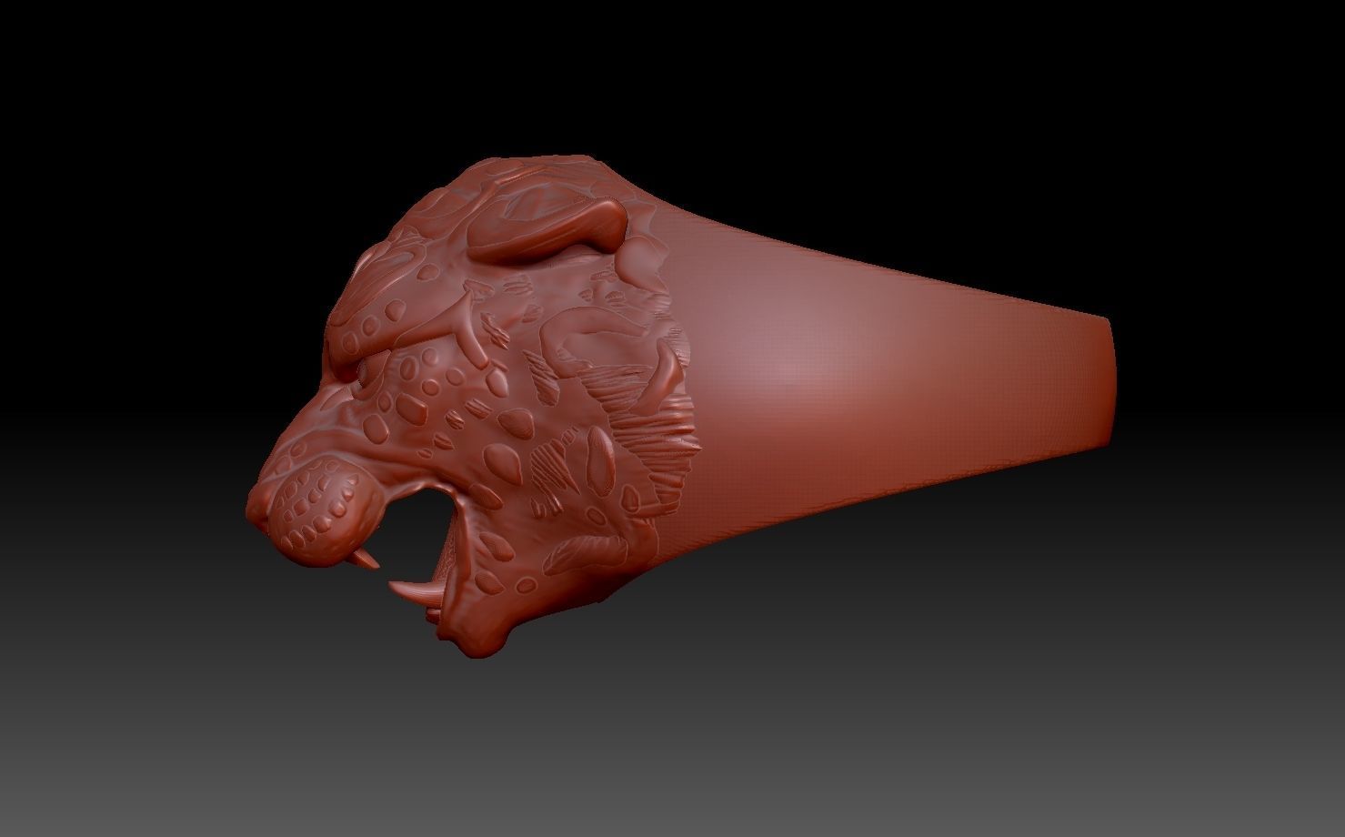 Leopard ring 3D print model_5
