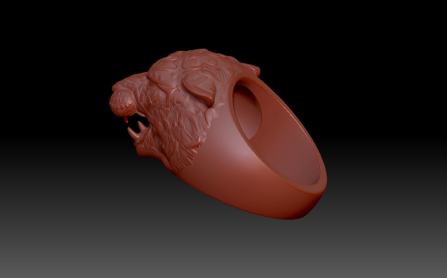 Leopard ring 3D print model_10