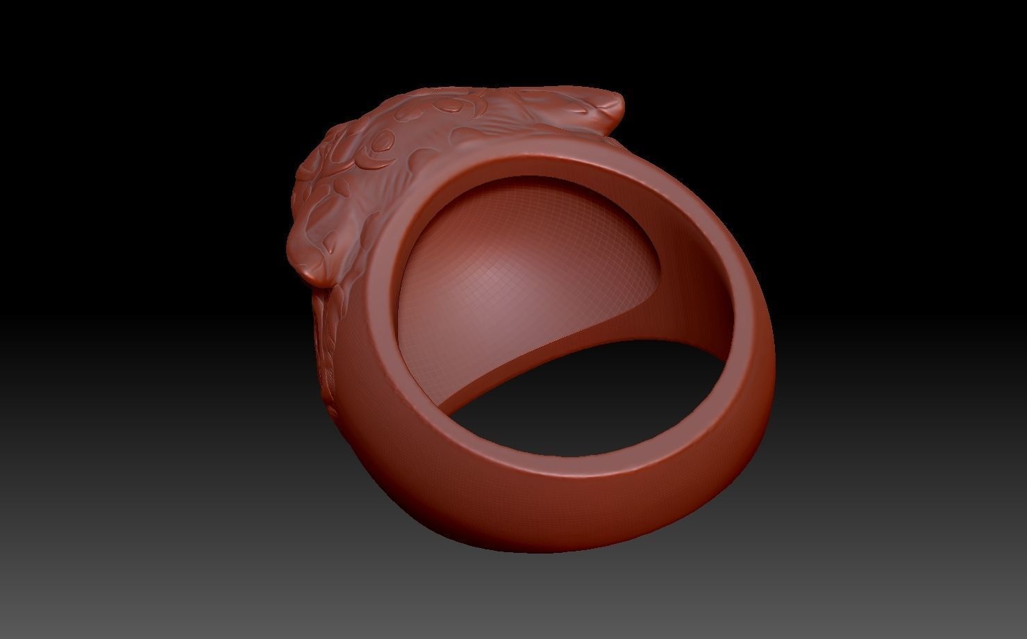 Leopard ring 3D print model_7
