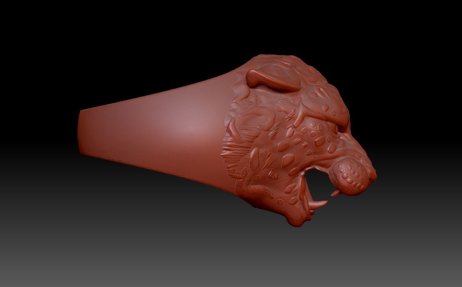 Leopard ring 3D print model_4