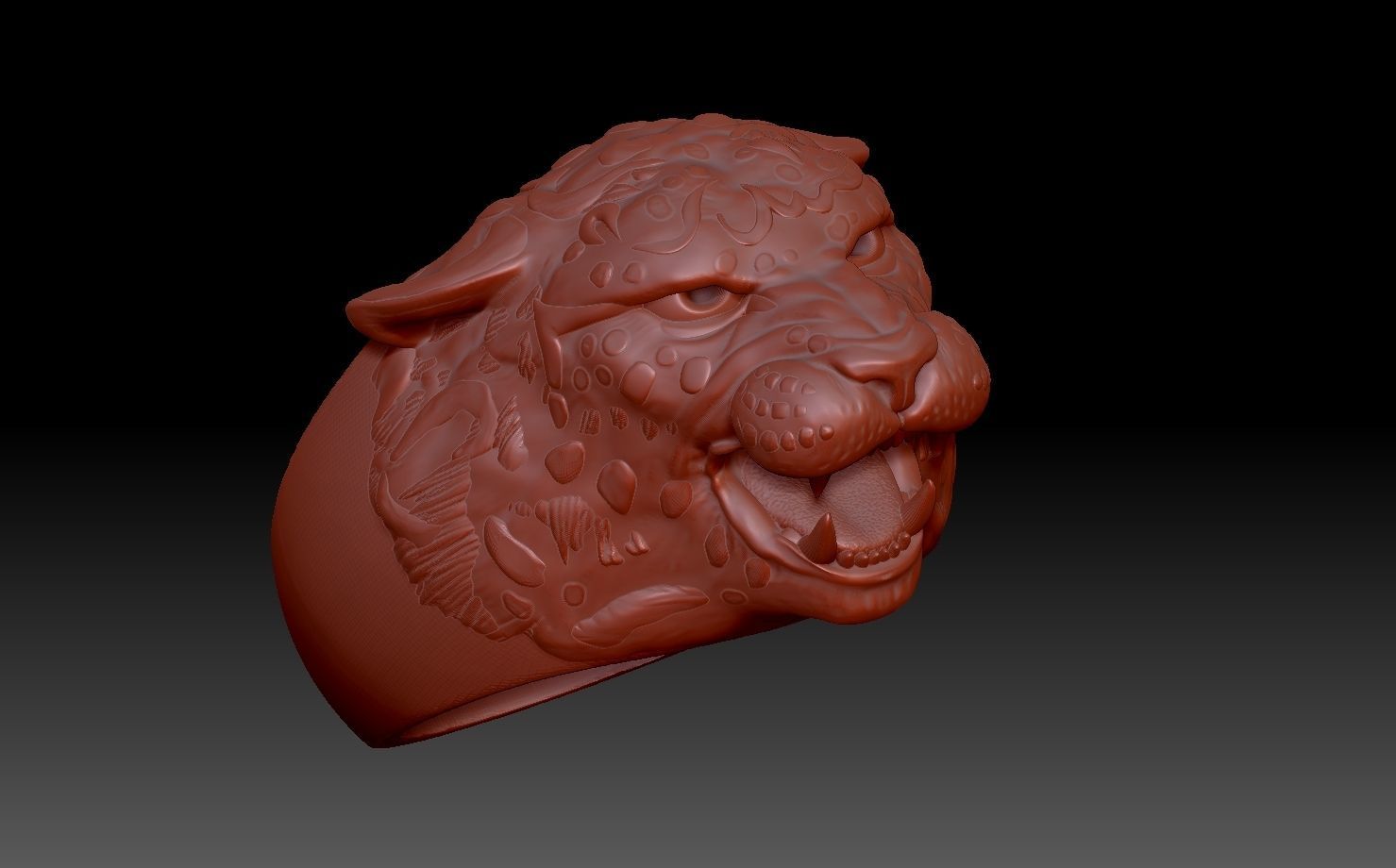 Leopard ring 3D print model_3