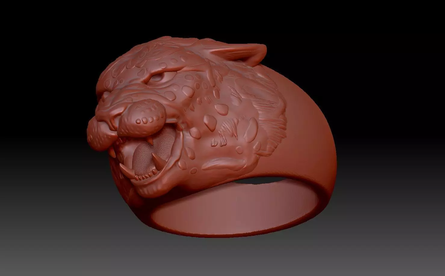 Leopard ring 3D print model_0