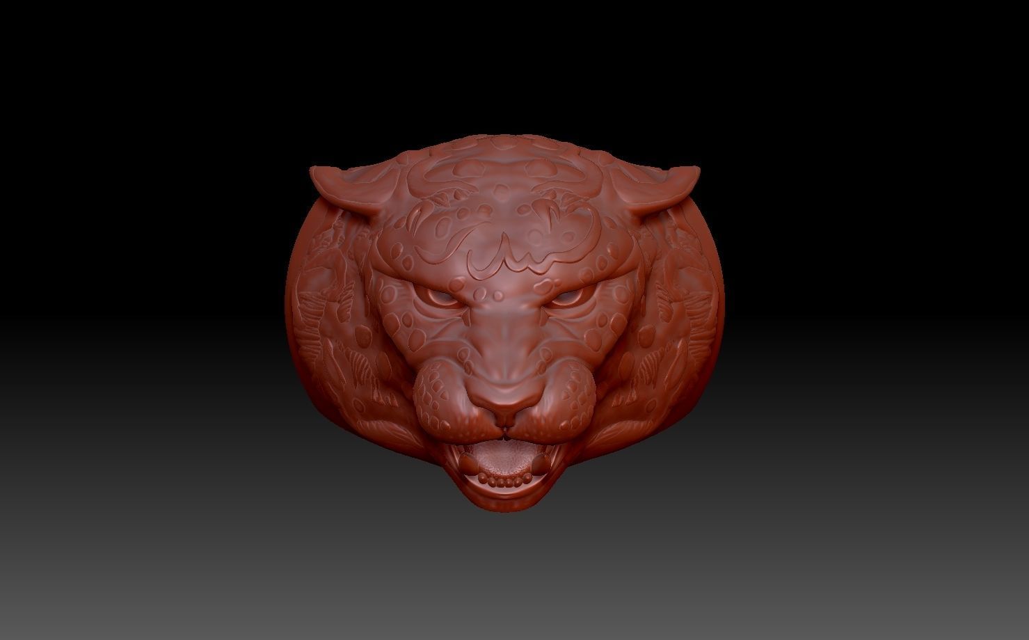 Leopard ring 3D print model_1