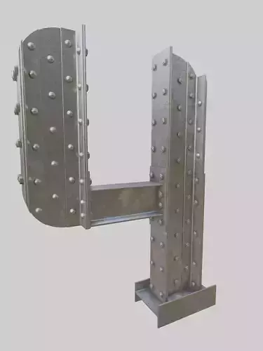 Steel Construction Font - Number 4