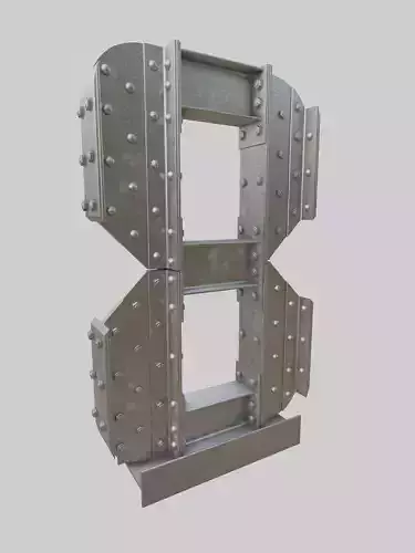 Steel Construction Font - Number 8