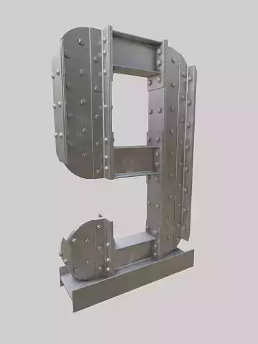 Steel Construction Font - Number 9