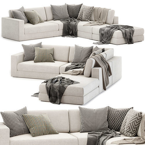 Aspect fabric modular sofa 3D model