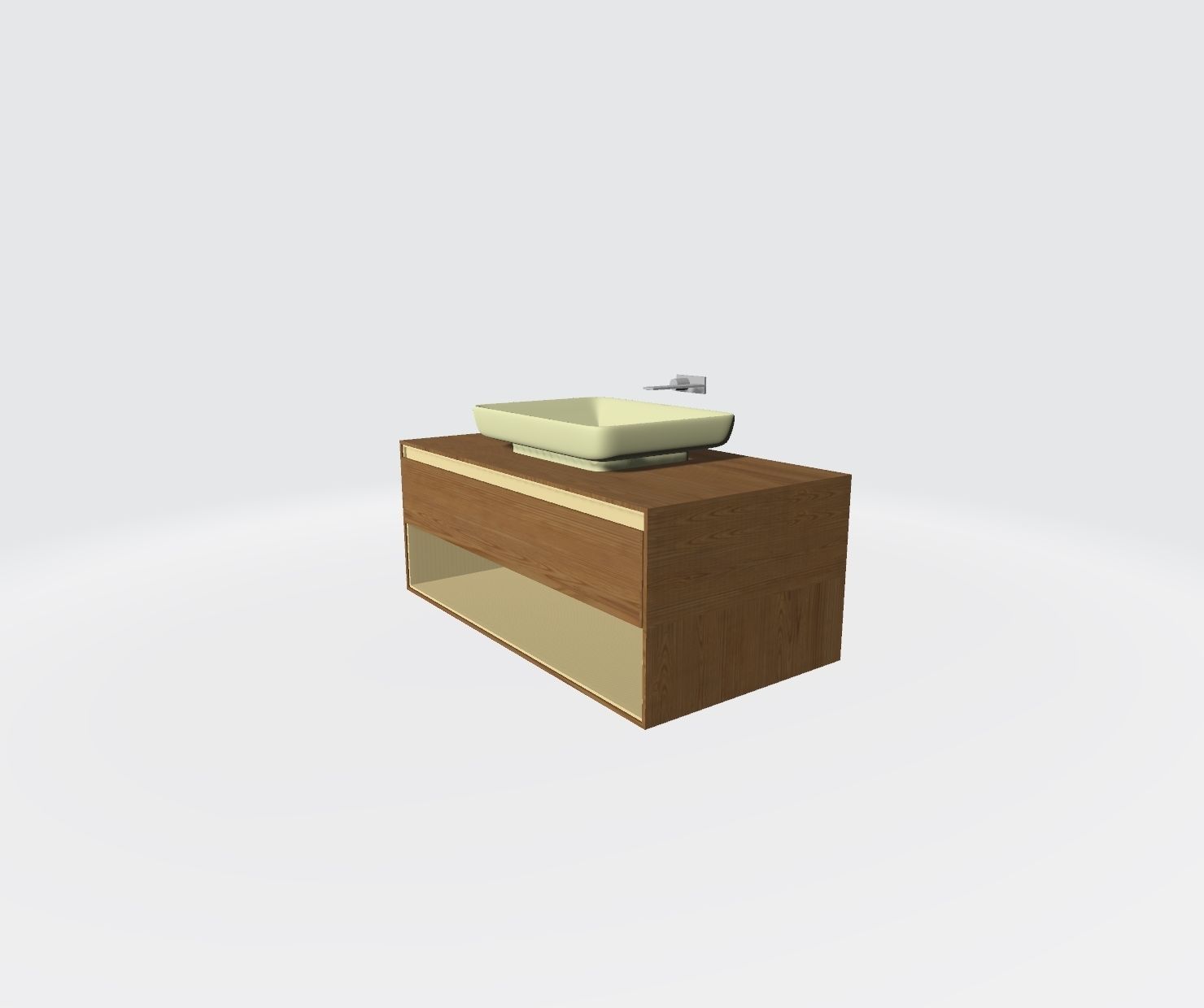 Villeroy wooden box with pot 3D model_3
