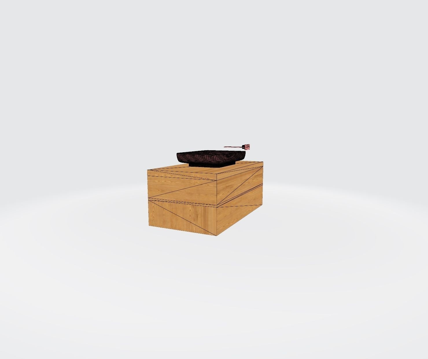 Villeroy wooden box with pot 3D model_2