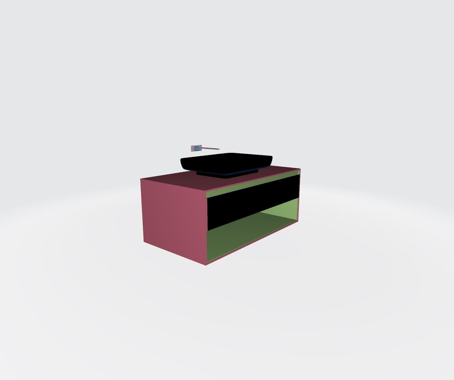 Villeroy wooden box with pot 3D model_1