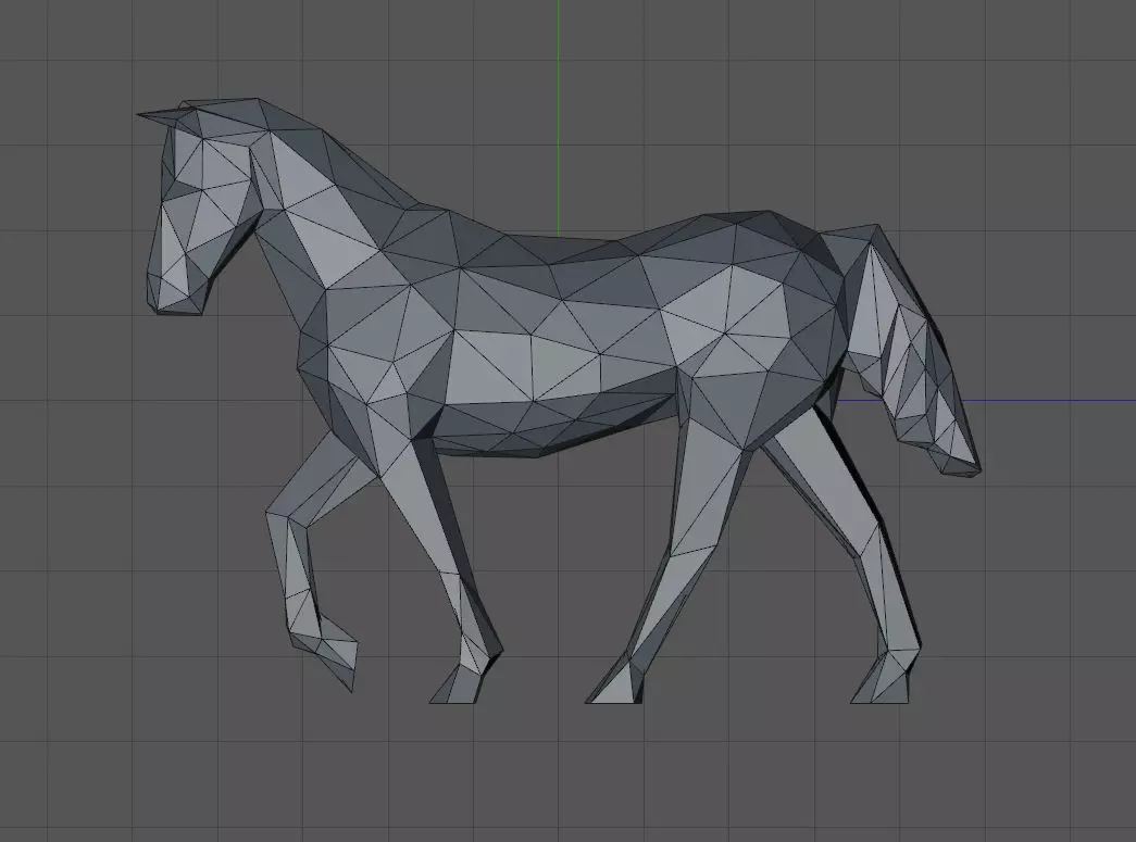 Low poly horse polygonal 3D print model_0