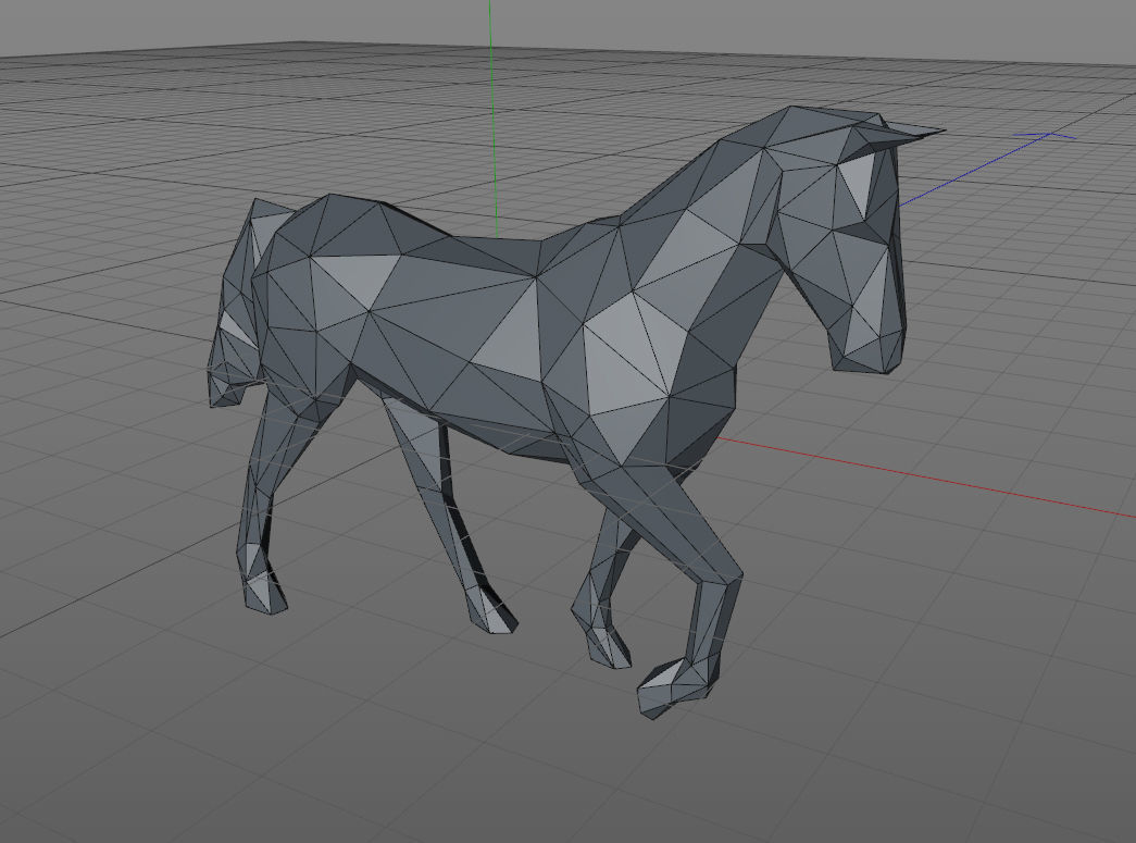 Low poly horse polygonal 3D print model_2