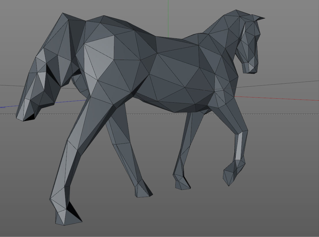 Low poly horse polygonal 3D print model_6