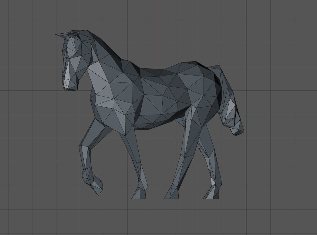 Low poly horse polygonal 3D print model_1
