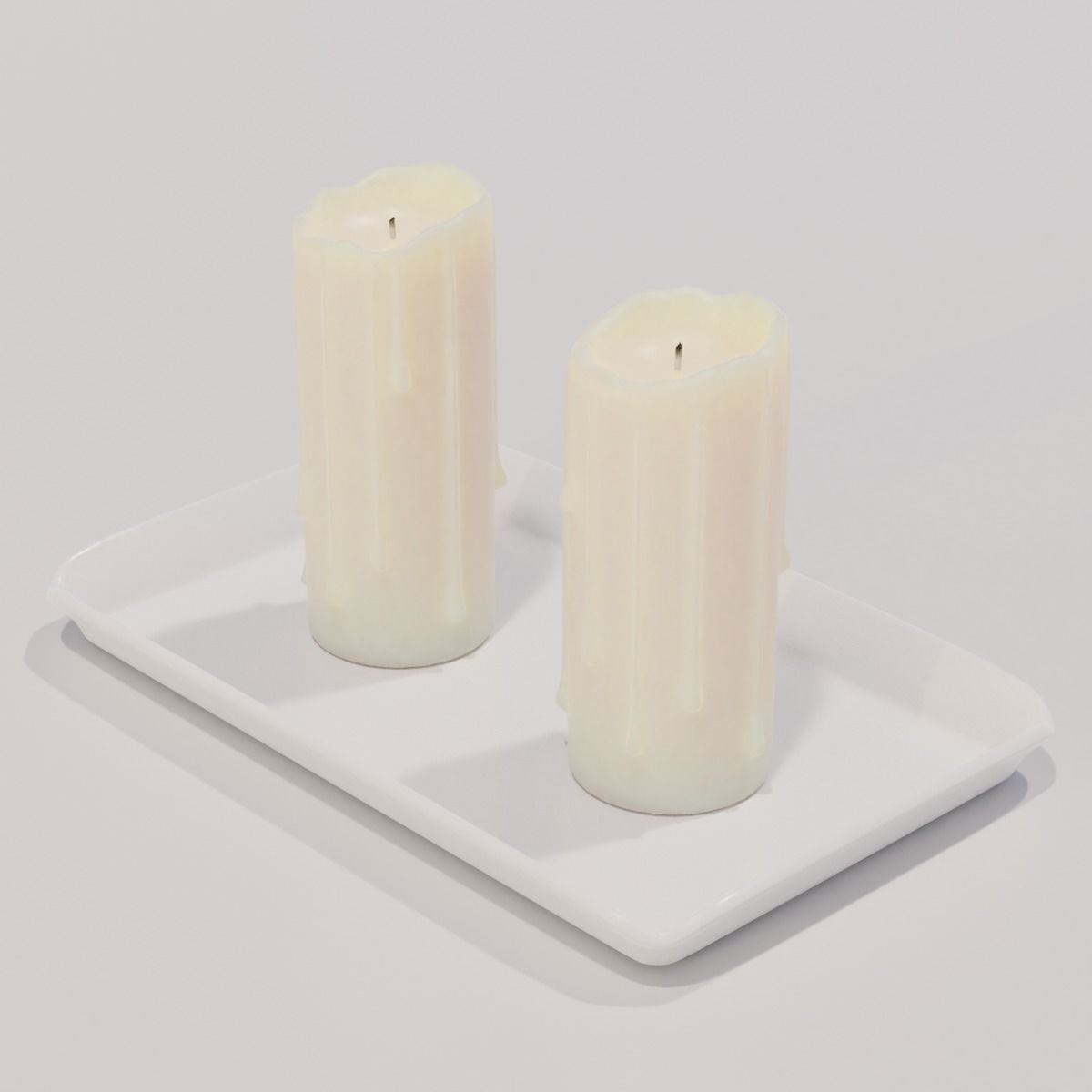 Candles with holders 3D model_1
