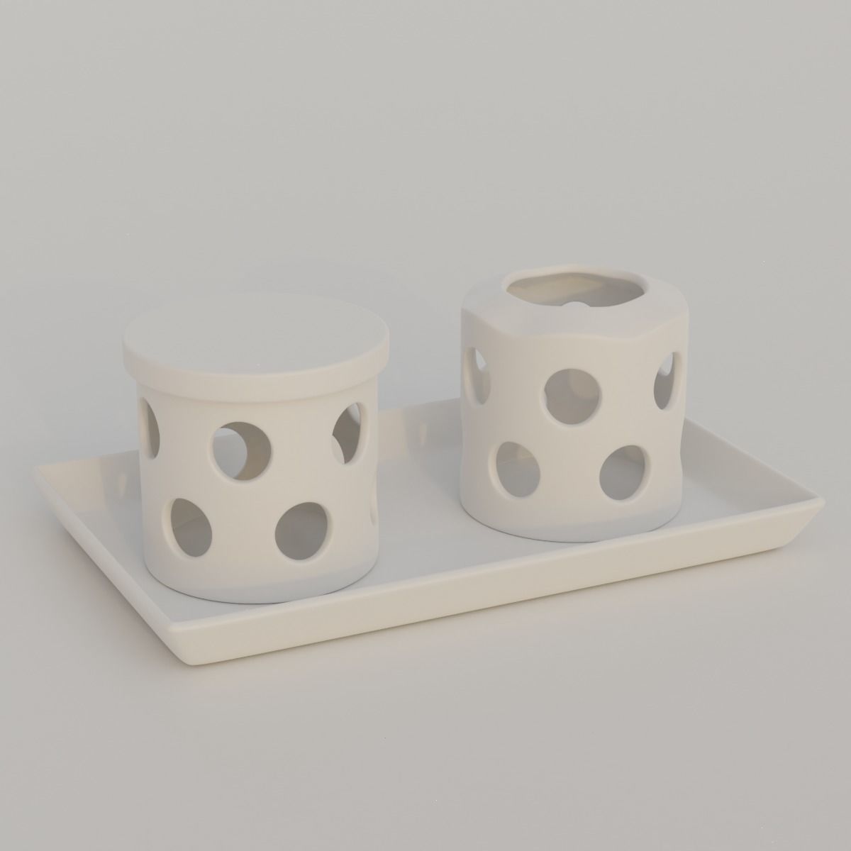 Candles with holders 3D model_11