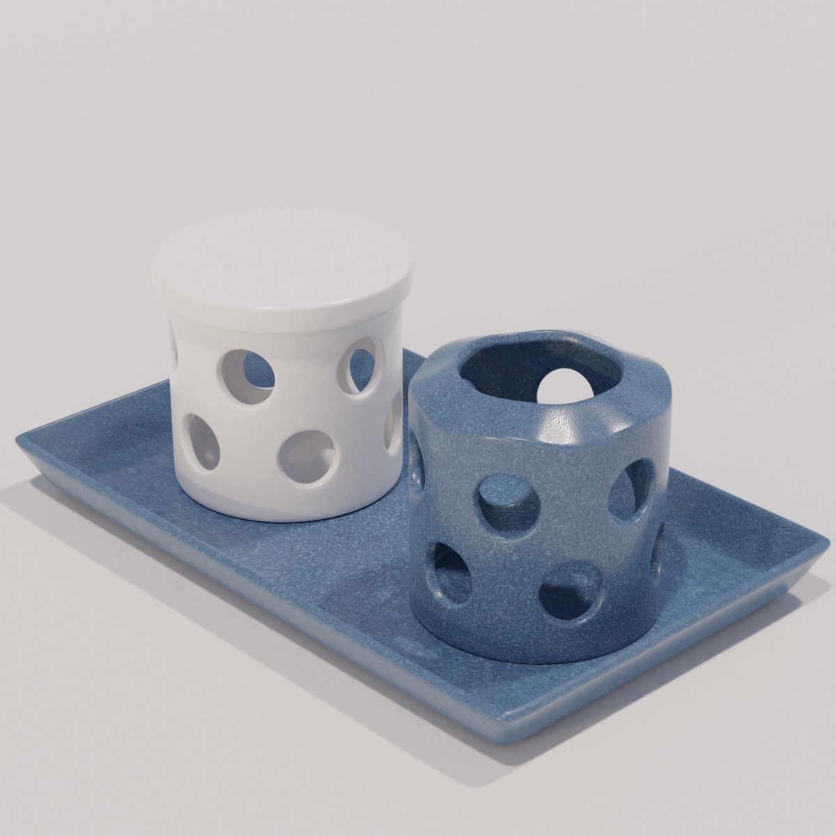 Candles with holders 3D model_7