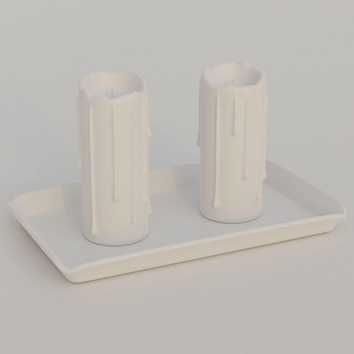 Candles with holders 3D model_5