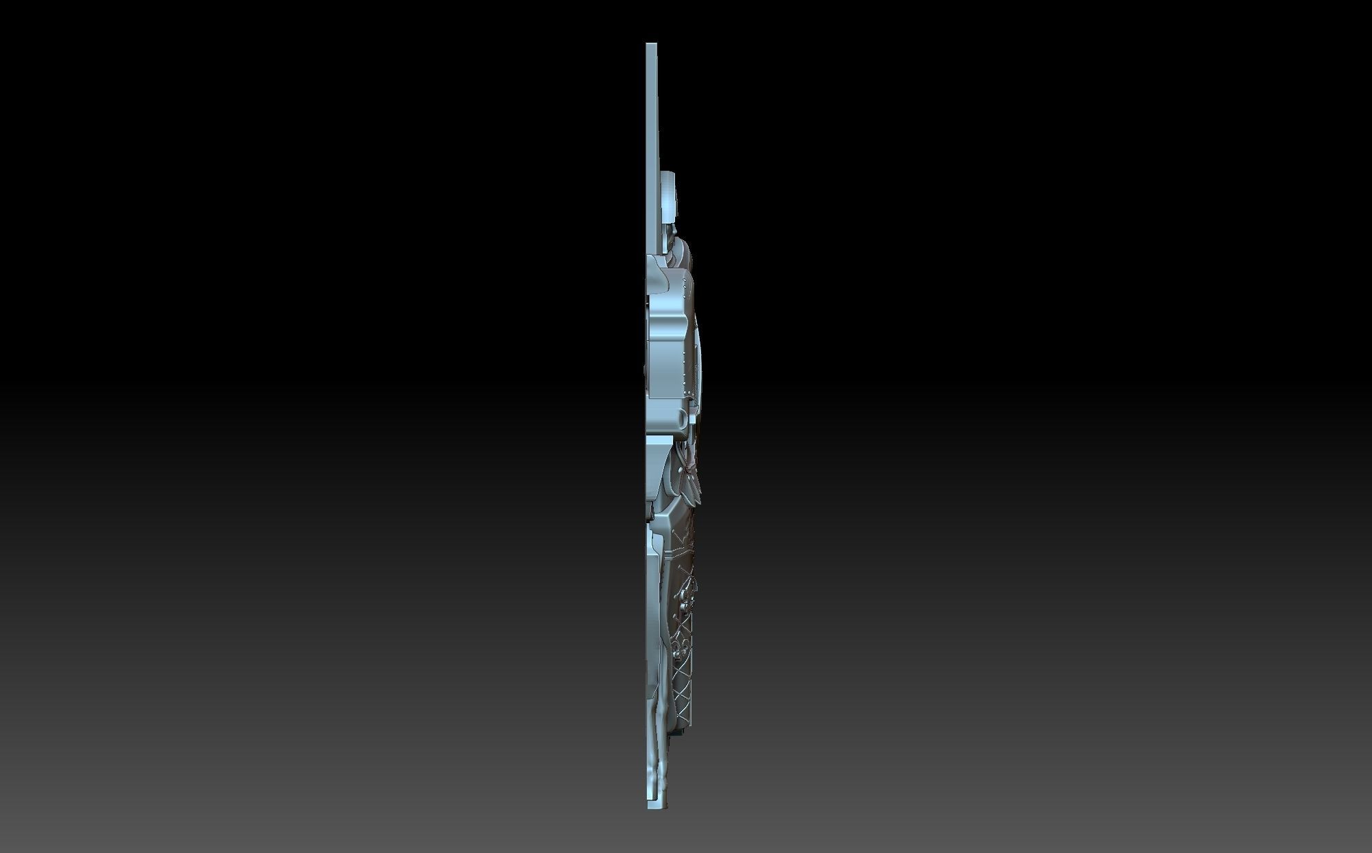 Knight sci-fi weapon 3D print model_2