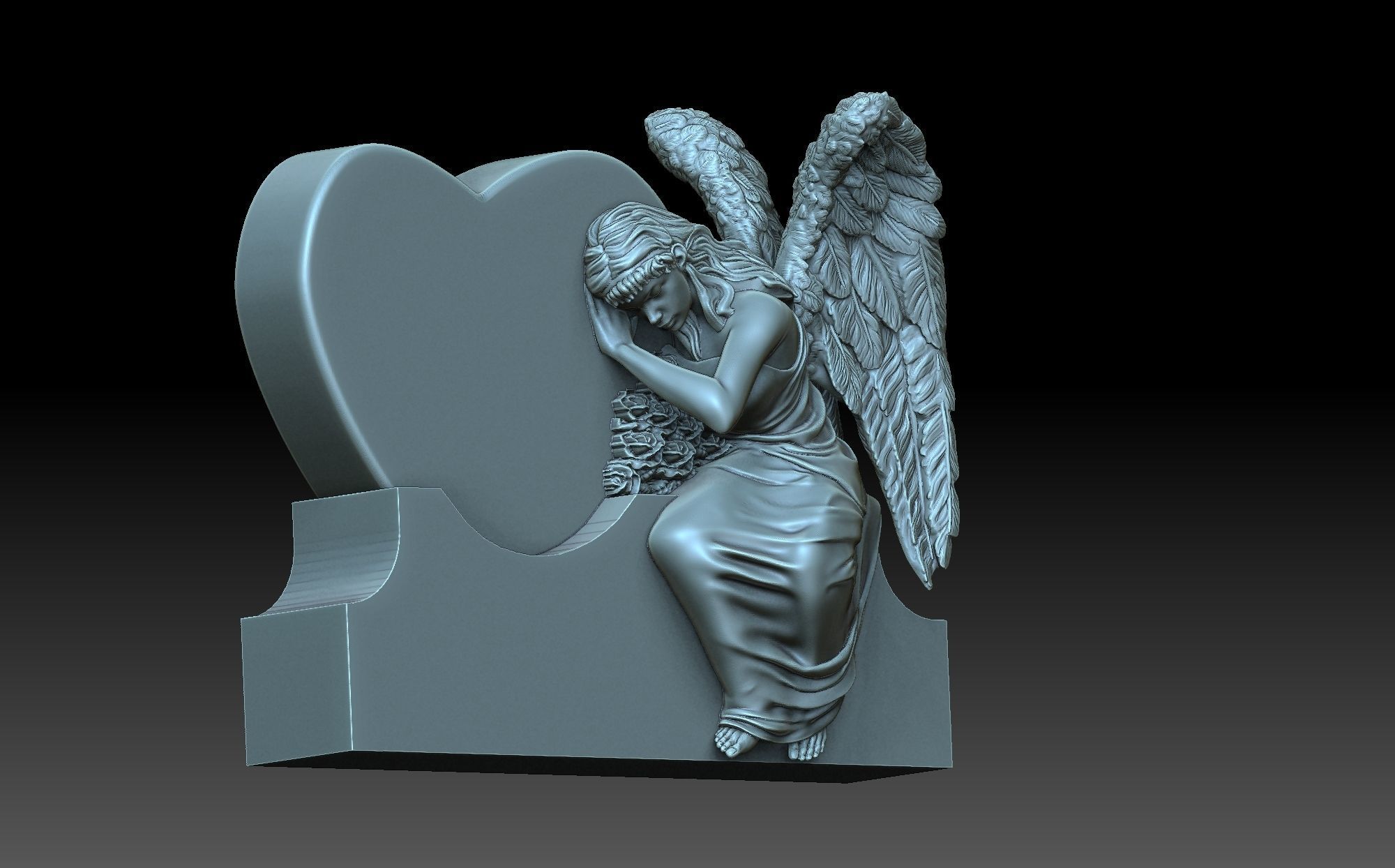 Angel monument 3D print model_1