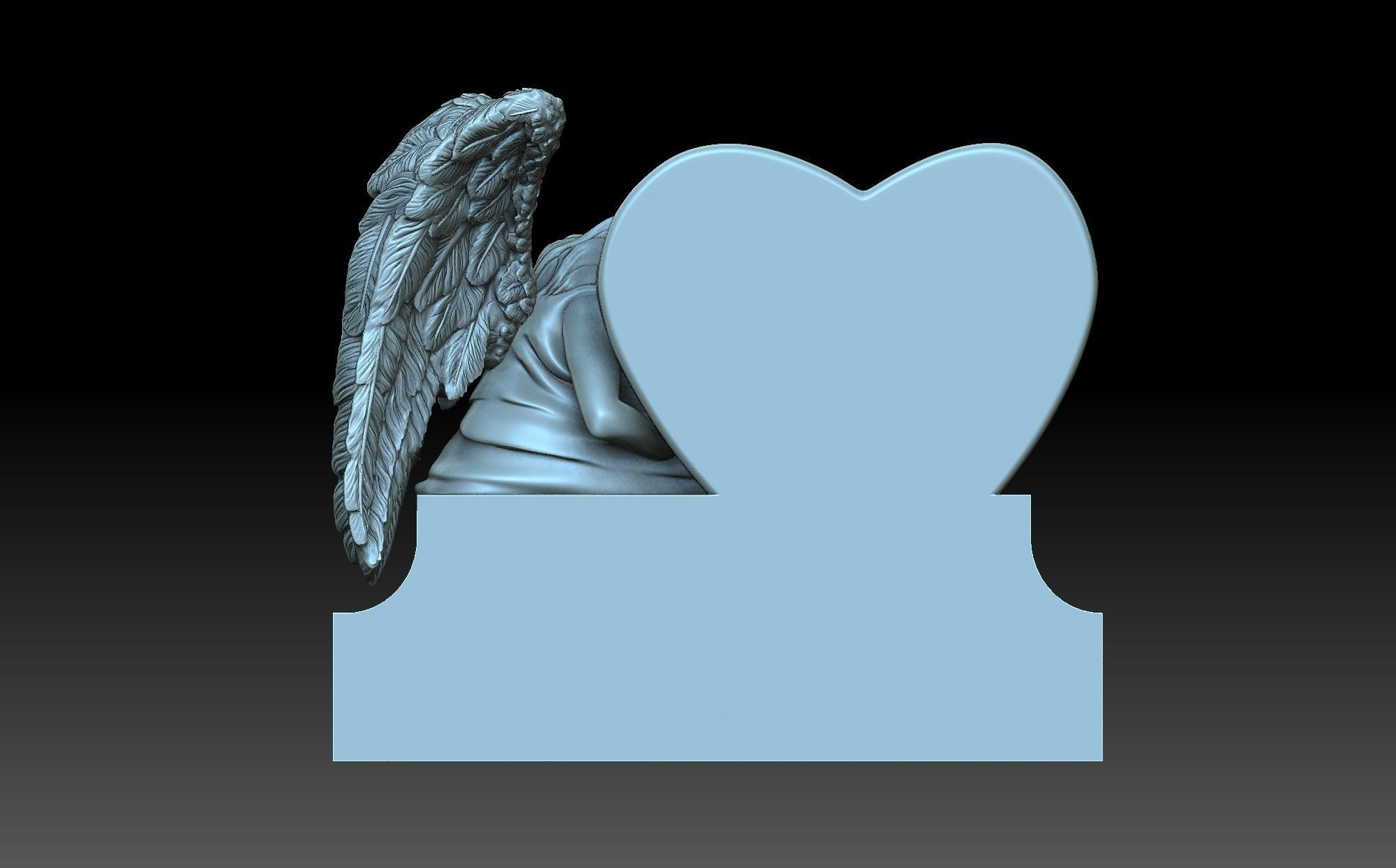 Angel monument 3D print model_4