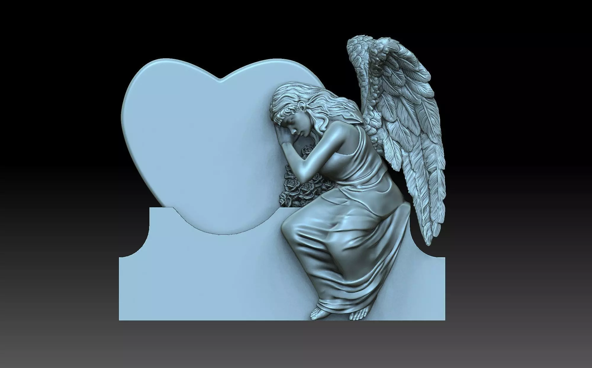 Angel monument 3D print model_0