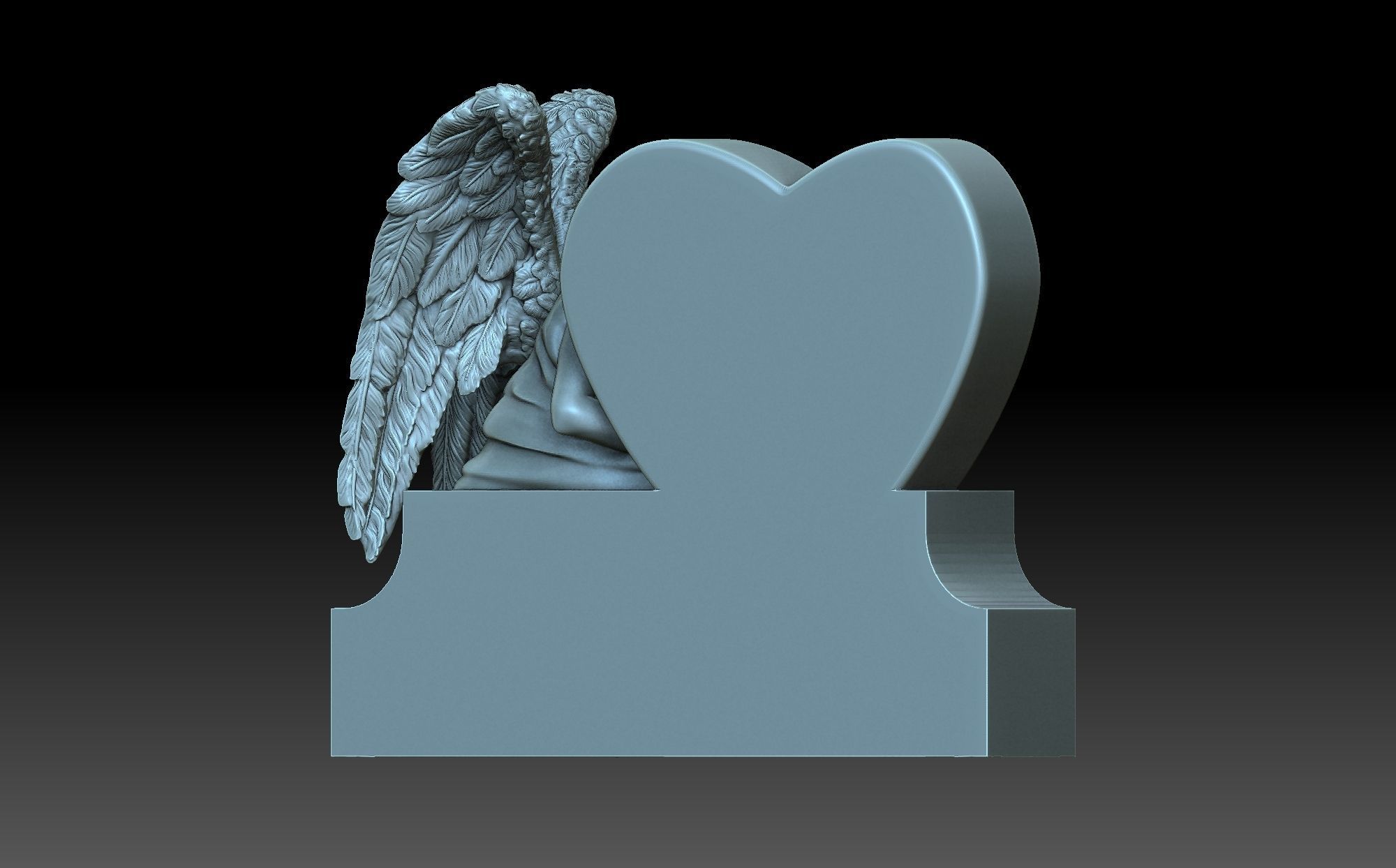 Angel monument 3D print model_3