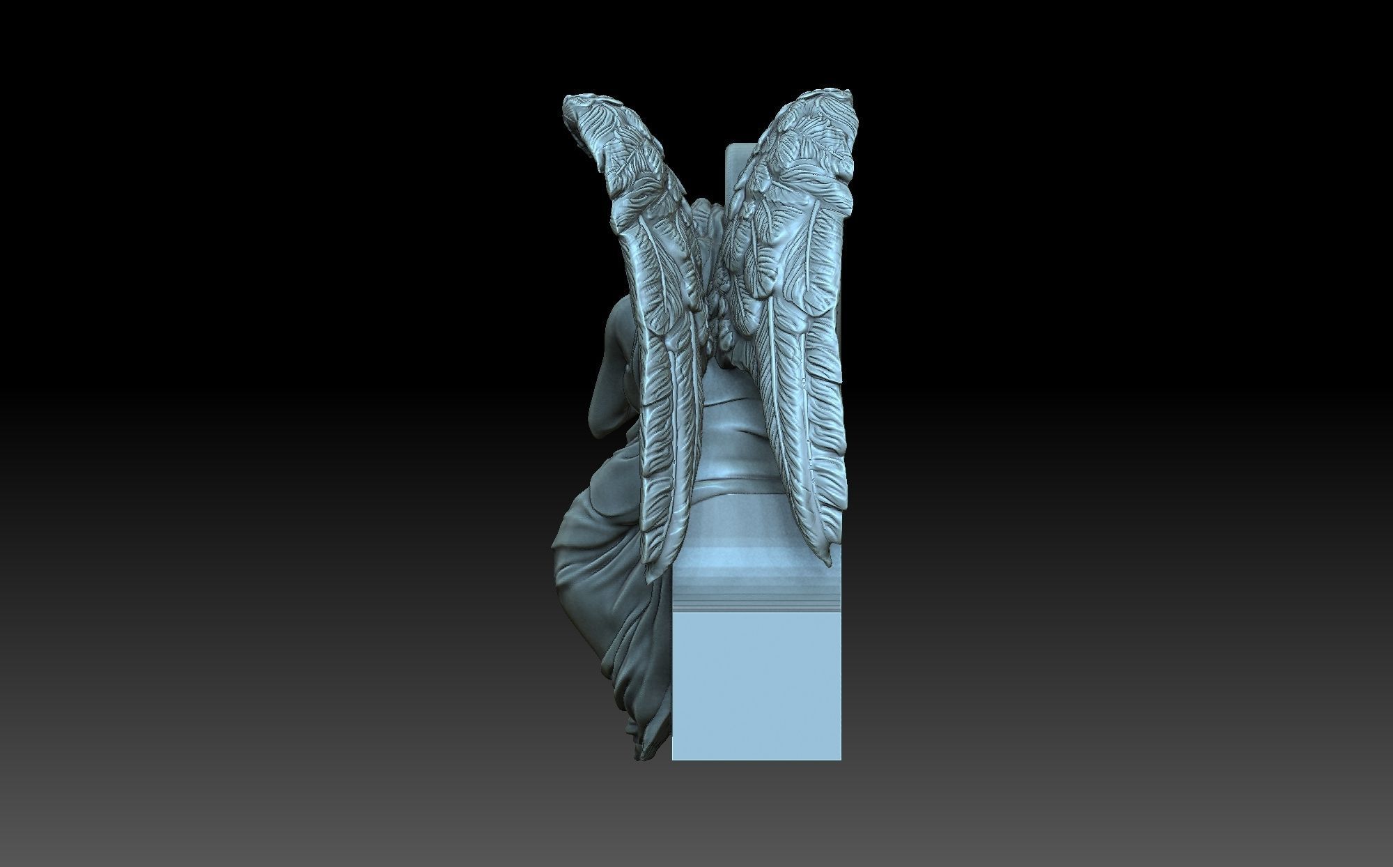 Angel monument 3D print model_5
