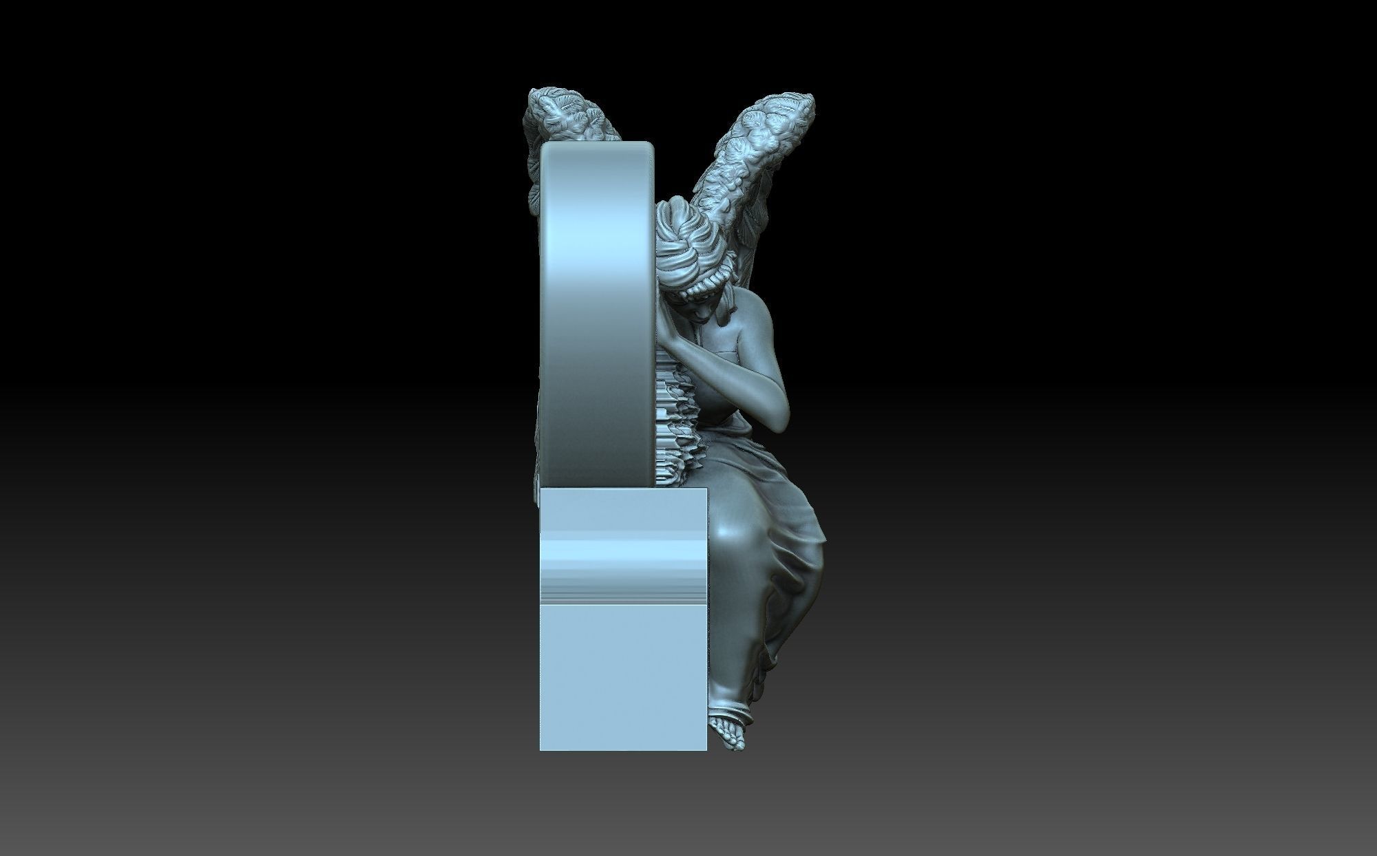 Angel monument 3D print model_2